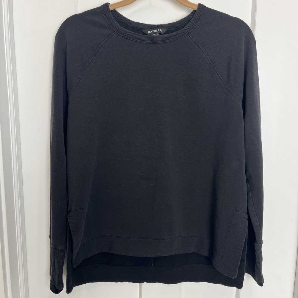 Athleta Women's Coaster Luxe Recover 659287 Tencel Sweatshirt Black Size‎ Small